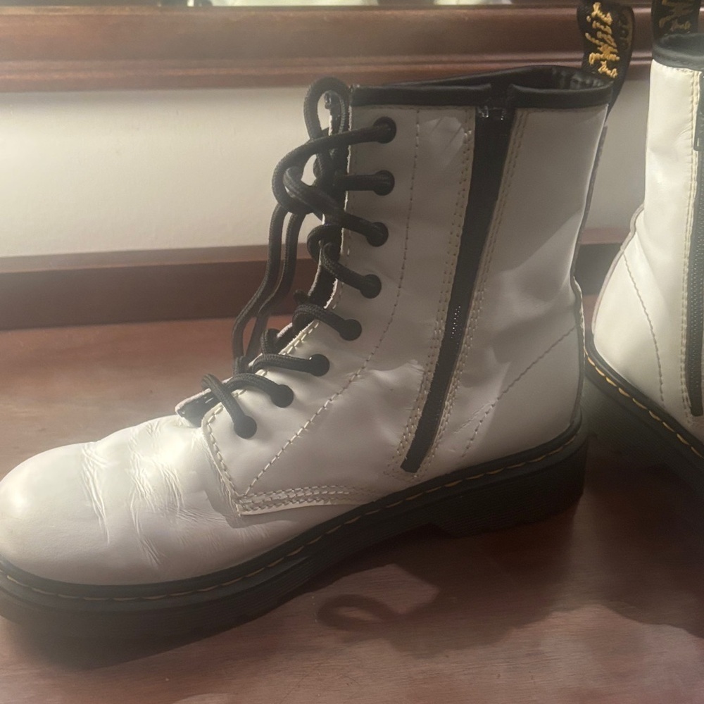 Dr. Martens White Combat Boots - Picture 3 of 12